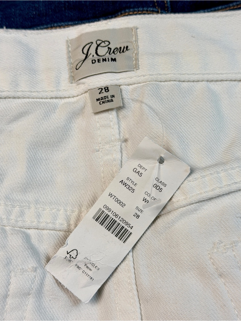 NWT J Crew White Eyelet Embroidered Denim Mini Skirt Sz 28 Medium - Picture 5 of 8